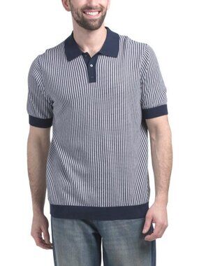 TRUTH Short Sleeve Striped Polo Sweater